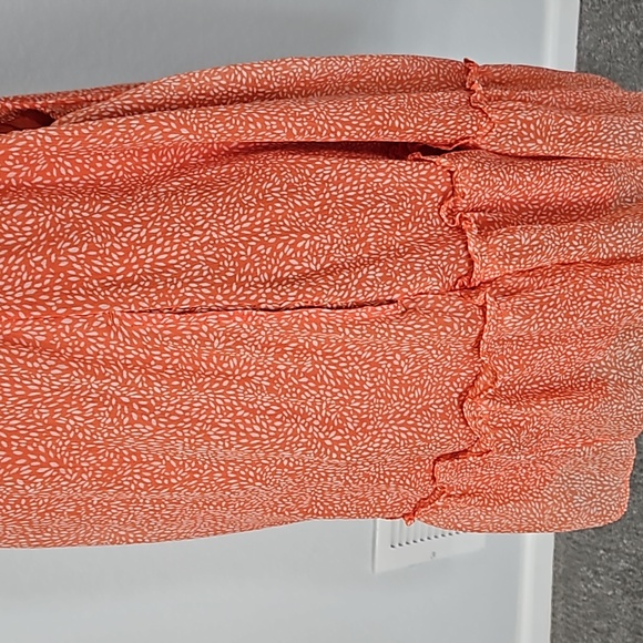 Abercrombie & Fitch Corset Tie Back Dress Orange White M - Picture 12 of 16